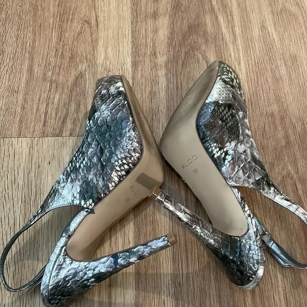Vintage Style Aldo Snakeskin Print Heels